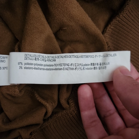 Zara Man Brown Large Pocket Sweater Size Medium Crewneck Pullover - Picture 9 of 9